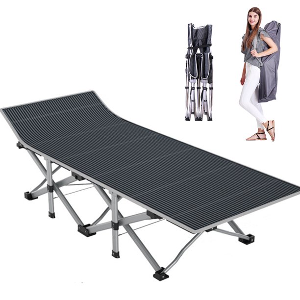 MOPHOTO Folding Camping Cots for Adults, Double Layer 1200D Folding Camping Bed Portable, Heavy