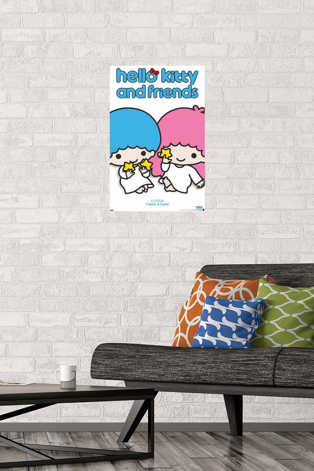 Hello Kitty and Friends: Hello - Little Twin Stars Feature Series Wall Poster with Pushpins, 22.375" x 34"