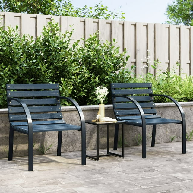 vidaXL Chaises de Jardin 2 Pcs Gris Bois