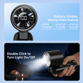 thumbnail image 5 of Mini Handheld Portable Fan, 3 IN 1 5000mAh Rechargeable Outdoor Personal Fan with Flashlight, 180° Adjustable, 100 Speed, Small Air Turbo Personal Fan for Outdoor Indoor, Travel, Beach, Black, 5 of 13