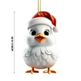 thumbnail image 3 of Begzeat 2024 Cute Cartoon Rooster Hanging Pendant, 1pc Acrylic Chick Ornament with Santa Hat for Car Interior, Lifelike Chicken for Christmas Tree Hanging Decoration Window Wall Home Cute Animal (E), 3 of 9