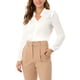 thumbnail image 1 of Camisa de botón de manga larga con cuello en V elegante para mujer INSPIRE CHIC L Blanca, 1 of 7