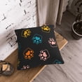 thumbnail image 3 of DouZhe Velvet Decorative Throw Pillow Covers Set of 2, Soft Square Cushion Cover with Invisible Zipper Colorful Animal Pet Paws Printing, 20"x20", 3 of 7
