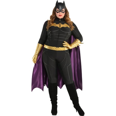 Batman Batgirl Jumpsuit Costume for Women, Plus Size, Includes a Mask and More