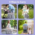 thumbnail image 3 of Diaper Bag Tote with Pacifier Case and Changing Pad, Large Capacity Travel Grey Baby Diaper Bag Backpack for Mom Dad, 3 of 7