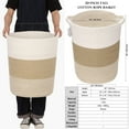 thumbnail image 6 of Sea Team Large Size Cotton Rope Woven Storage Basket Laundry Hamper with Handles, 14 x 20 inches, White & Mottled Khaki, 6 of 6