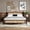 Espresso, variant on Sailvan King Pine wooden Bed with Rattan Headboard and Footboard, Central Enhanced Bed Platform