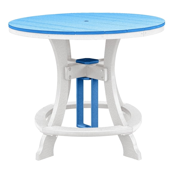 OS Home and Office Model Counter Height Round Table in Blue with White Base - N/A