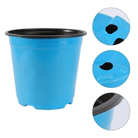 Sparsain Thick Plastic Round Flower Pot for Tree Growing, Garden, Balcony (Blue, 5 Gallon Capacity)