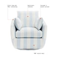 thumbnail image 3 of Beautiful Louisa Swivel Chair by Drew Barrymore, Hydrangea and Cream Stripe Fabric, 3 of 9