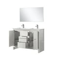 thumbnail image 3 of Lafarre 48 in W White Double Vanity, Cultured Marble Top, Faucet Set & 43 in Mirror, 3 of 6
