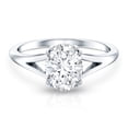 thumbnail image 4 of Rosec Jewels Certified Moissanite Oval Engagement Ring 2 Carat - Split Shank Ring (7X9 mm, D-VS1 Quality), 925 Sterling Silver, US 6.50, 4 of 8