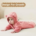 thumbnail image 3 of Vividxx Baby Bear Romper Onesie Suit Fold Over Mittens Footies Girls Boys Winter Snowsuit Clothes Hooded Jumpsuit Solid Color Newborn O-Neck Stylish Dailywear, 3 of 4