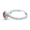 thumbnail image 3 of BERRICLE Sterling Silver Halo Red Orange Round Cut Cubic Zirconia CZ Kaleidoscope Fashion Ring for Women, Rhodium Plated Size 9.5, 3 of 9