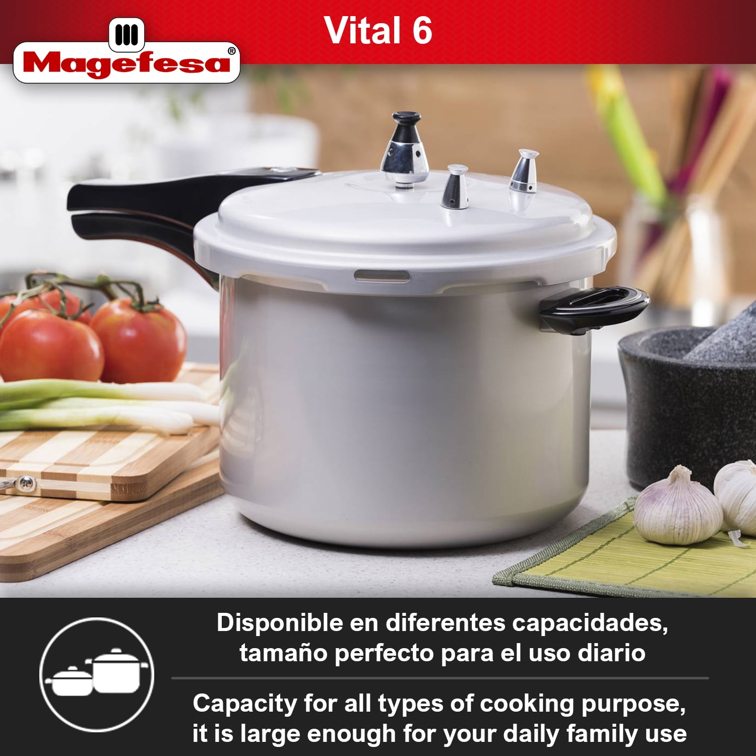 MAGEFESA ® Vital 6 Pressure Cooker, 5.3 Quart, made of very