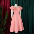 thumbnail image 5 of AURA Plus Size Summer Ruffle Sleeve High Waist Maxi Swing Dress Elegant Banquet Party Dress XL XXXL, 5 of 9