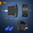thumbnail image 6 of Nilight Rocker Switch Style USB Charger Fits Rocker Switch Panel 4.2A PD Type C USB Charger 12V 24V Fast Charge Socket Dual Charging Port for Cars Boats Trucks RVs,Blue, 6 of 7