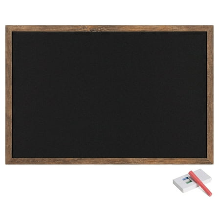Navaris Wall-Mounted Chalkboard - approx. 28" x 20" Framed Blackboard for Wall - Memo Message Board with 4 Chalk Sticks for Home Kitchen Office