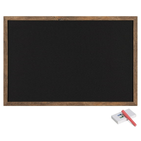 Navaris Wall-Mounted Chalkboard - approx. 28" x 20" Framed Blackboard for Wall - Memo Message Board with 4 Chalk Sticks for Home Kitchen Office