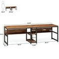 thumbnail image 4 of Tribesigns Two Person Desk with Bookshelf, 78.7 Computer Office Double Desk for Two Person, Rustic Writing Desk Workstation with Shelf for Home Office (Rustic), 4 of 6