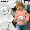 thumbnail image 5 of Yuyamidu Cat Sweatshirts for Toddler Girls 1T-2T Light Pink Crewneck Sweatshirt Graphic Y2K Ruffle Shoulder Tops Soft Lightweight Everyday Clothes Workout Pullover Casual Fall Outfits, 5 of 8
