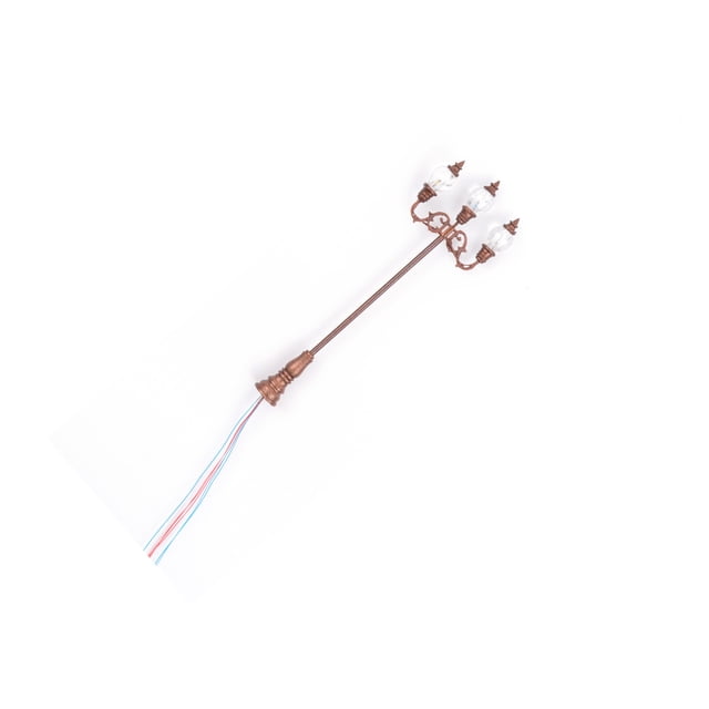 Yuarrent 1:87 Farolas de vía férrea Fabricación de modelos Tren Cristal Estilo vintage Decorativo DIY Luz blanca cálida Musgo Edificio Artesanía Bronce/Blanco cálido