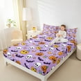 thumbnail image 5 of Manfei Spooky Pumpkin Sheet Set Queen, Horror Halloween Bed Sheets Set Queen Size, Gothic Bat Print Queen Sheet Sets, Super Cozy Bedroom Decorative, 4pcs, 5 of 7