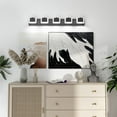 thumbnail image 5 of Modern Black Vanity Light  LED Bathroom Wall Fixture  5 Lights  6000K  Over Mirror, 5 of 6