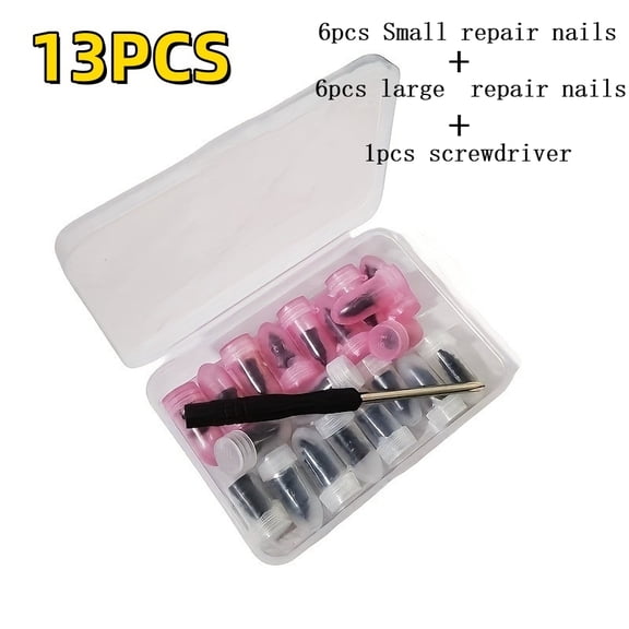 13 Pcs Tubeless Tire Repair Rubber Nail Set, Self-Tapping Screw Tire Plugs with Screwdriver, Portable Roadside Emergency Tire Repair Kit for Cars, Motorcycles, Trucks & Bicycles