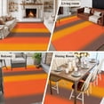 thumbnail image 6 of Color Striped Gradient Washable Living Room Rugs 5'x7', Modern Orange Yellow Brown Minimalist Low Pile Throw Large Area Rugs Non-Slip Sturdy Edge Binding Carpet for Dining Room Bedside Kitchen, 6 of 9