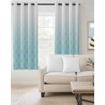 thumbnail image 2 of Morocco Blue Blackout Curtains, Light Blocking Print Window Curtains, Geometric Abstract Ombre Lines Retro Thermal Insulated Window Drapes for Living Room Kitchen Cafe 2 Panels, 84"W x 63"L, 2 of 9