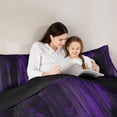 thumbnail image 5 of Homewish Abstract Ombre Adult Bedding Comforter Set, Black Purple Artwork Twin Comforter Sets, Minimalism Mid Century Reversible Bedding Set, Luxury Bedroom Decor, 2-Piece, 5 of 8