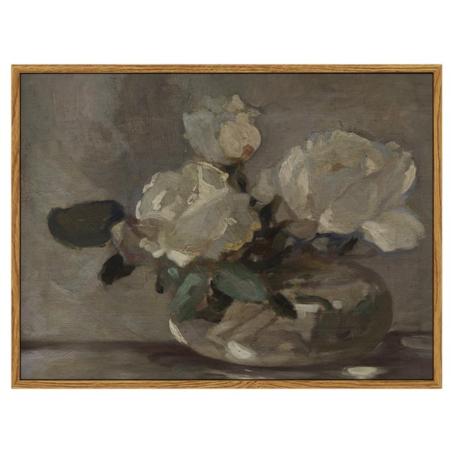 Decoración mural con forma de flor vintage Simsea Blumenstillleben, 30 x 40 cm