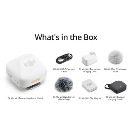ピンマイク ワイヤレス iphone 風防 DJI Mic Miniトランスミッター（アークティックホワイト）