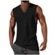 thumbnail image 2 of pstuiky Camisetas sin mangas para hombre, Blusa deportiva sin mangas con cuello alto y estampado liso a la moda informal para hombre Camisas de hombre l, 2 of 6