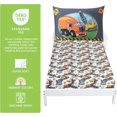 thumbnail image 3 of Todays Kids Under Construction Blue Toddler Bedding Set - 2-Piece Baby Crib Sheets Boy Crib Size, 28x52 Fitted Sheet & 20x30 Pillowcase, Soft Breathable & Fade-Resistant Microfiber, Machine Washable, 3 of 6