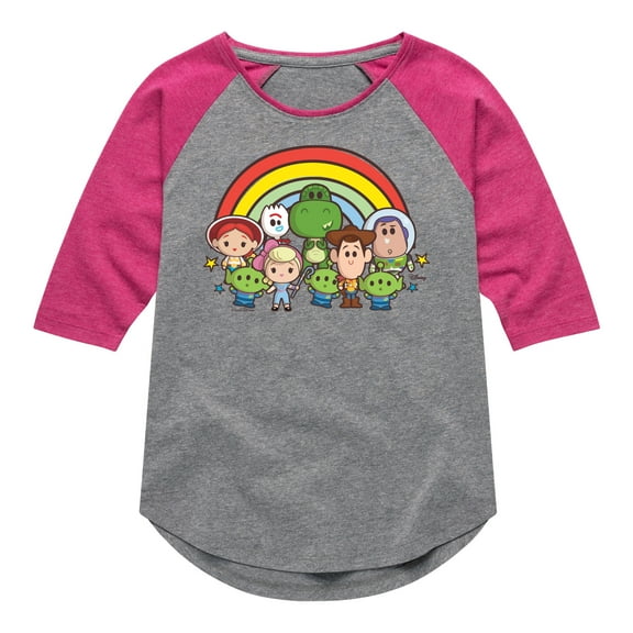 Disney - Group Shot - Toddler & Youth Girls Raglan Graphic T-Shirt