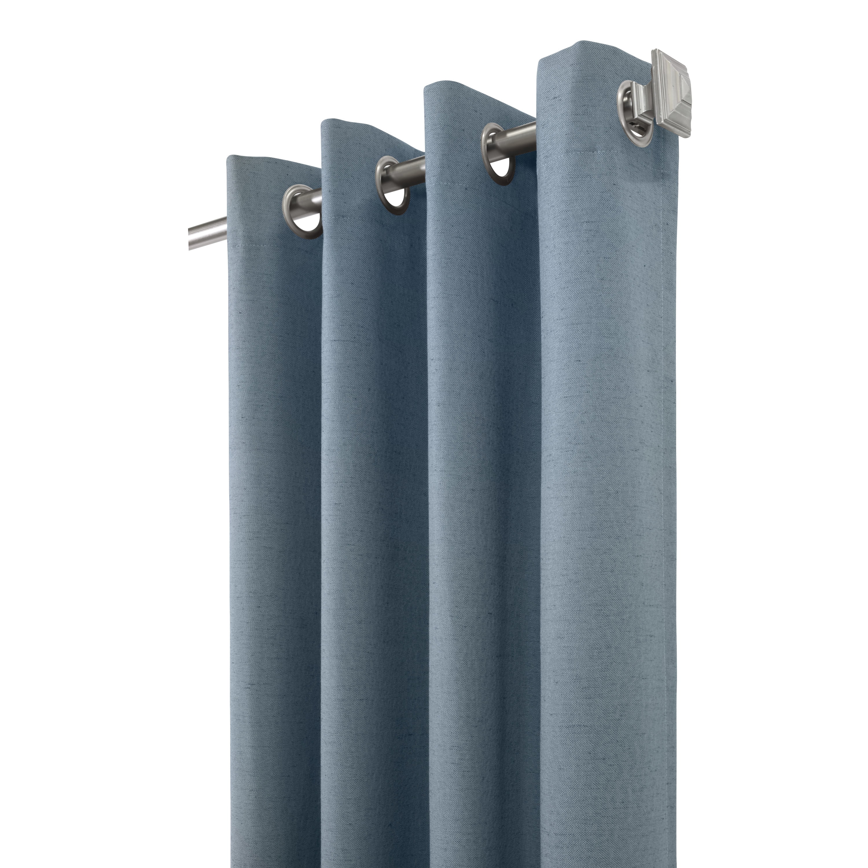 Vienna Total Blackout Foamback Grommet Curtain Panel Pair each 52" x 95" in Blue