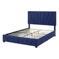 thumbnail image 2 of Furniture of America Harper Fabric Upholstered Full Bed with 4-Drawer in Navy, 2 of 18