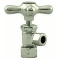 thumbnail image 4 of Westbrass 3/8" x 20" Flat Head Supply Line Toilet Kit with Cross Handle Angle Valve, Polished Nickel, 4 of 9