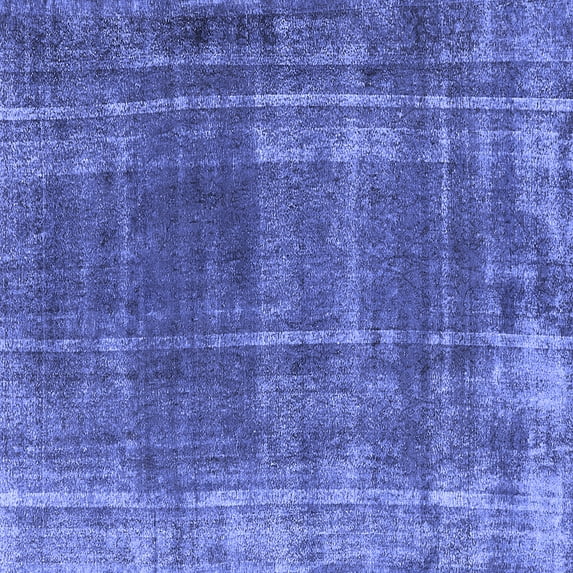 Ahgly Company Machine Washable Indoor Square Oriental Blue Industrial Area Rugs, 4' Square