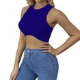 thumbnail image 2 of Womens Tops Sexy Sleeveless Crewneck Ribbed Knitted Tank Crop Tops for Women Shirts for Women, 2 of 4