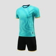 thumbnail image 3 of Agkizg 2PC Round Neck Soccer Set Short Sleeve Top Elastic Waist Shorts Quickly Dry Breathable (Boy's or Boy's Plus),2-Piece Set,Sizes 4-13 Years, 3 of 5