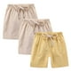 thumbnail image 2 of Odeerbi 2-10 Años Niños Niñas 3 Pcs Verano Algodón Lino Pantalones Cortos Entrenamiento Deportivos Cortos Lindo Color Sólido Pantalones Cortos Suaves Respirables, 2 of 9