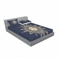 thumbnail image 3 of Ambesonne Vintage Fitted Sheet & Pillow Sham Set, Occult Sun Myth, Twin, Dark Blue Yellow, 3 of 3