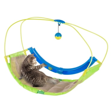 Petmaker Interactive Cat Toy Activity Mat with Sisal Scratching Area, Hanging Toy & Rolling Ball
