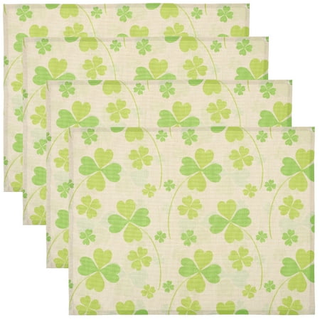 

Hemoton 4pcs Festival Shamrock Placemats St. Patrick s Day Decorative Table Mats