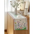 thumbnail image 5 of Table Runner 36 Inches Long for Kitchen Dining, Easter Dresser Scarf Farmhouse, Dining Table Decorations for Wedding/Parties, Spring Bunny Botanical Flowers Herbs Eggs Plaid 13 x 36 In, 5 of 8
