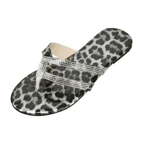 

gvdentm Shoes For Women Ladies Crystal Flops Women s Flat Shoes Sandals Flip Sandals Slides Women s Sandals Size 11