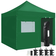 Alden Design 10x10ft Commercial Canopy with 4 Removable Sidewalls for Outdoor, Dark Green